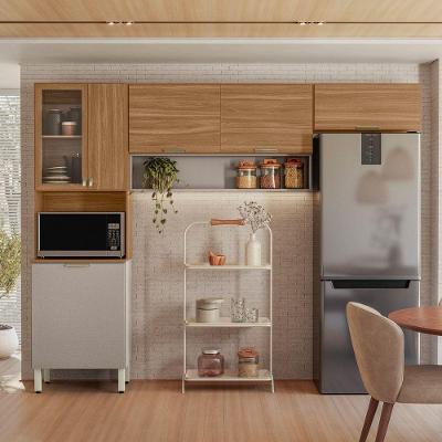 Kit Cozinha Villa Mistral 6 Portas MDF 250CM Nude Demóbile