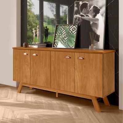 Buffet Artemis 4 Portas Retrô Nature MDF MDP Pinus Marrom Casah