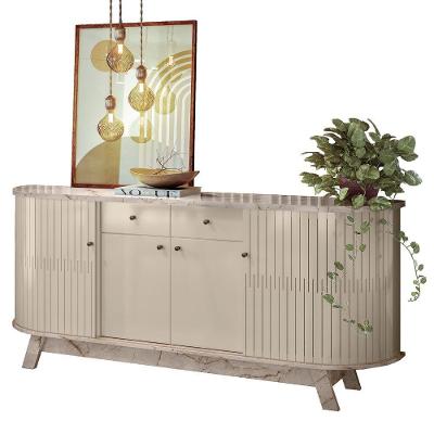 Buffet Cedro Retrô Vintage 4 Portas 2 Gavetas MDP 183CM Casah