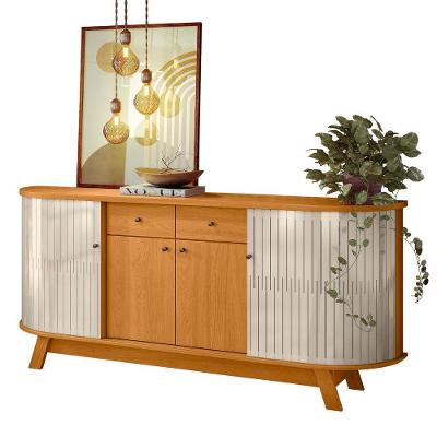Buffet Aurum Retrô 4 Portas 2 Gavetas MDP 183CM Cinamomo Off White Casah