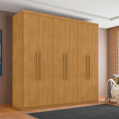 Guarda Roupa Casal Dália 6 Portas de Bater 4 Gavetas MDF Naturalle Framar