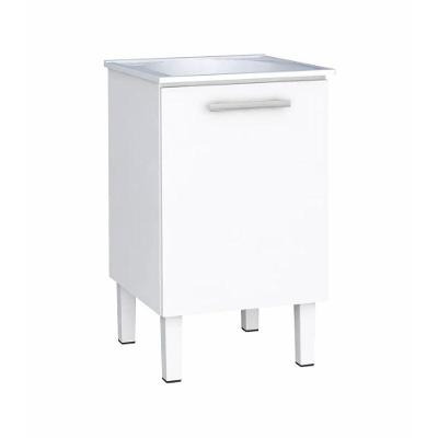 Gabinete para Lavanderia com Tanque Porto Nobre 1 Porta Aço Branco Casah
