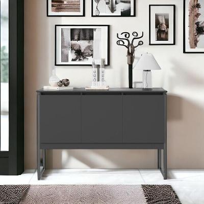 Buffet Brisa da Riviera Industrial 3 Portas 120CM Preto Onix Casah