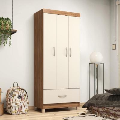 Guarda Roupa Solteiro Mila 3 Portas 1 Gaveta MDP Amendola Off White Demóbile