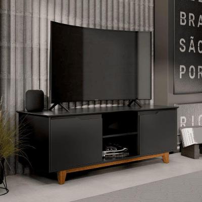 Rack para TV TH SHOP 139CM MDF-MDP com Nicho Preto EJ Móveis
