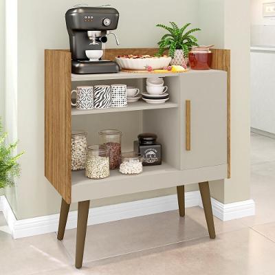 Bancada Aparador Café com Porta Lincon 1 Porta MDP 70CM Cinamomo Off White Bechara Móveis
