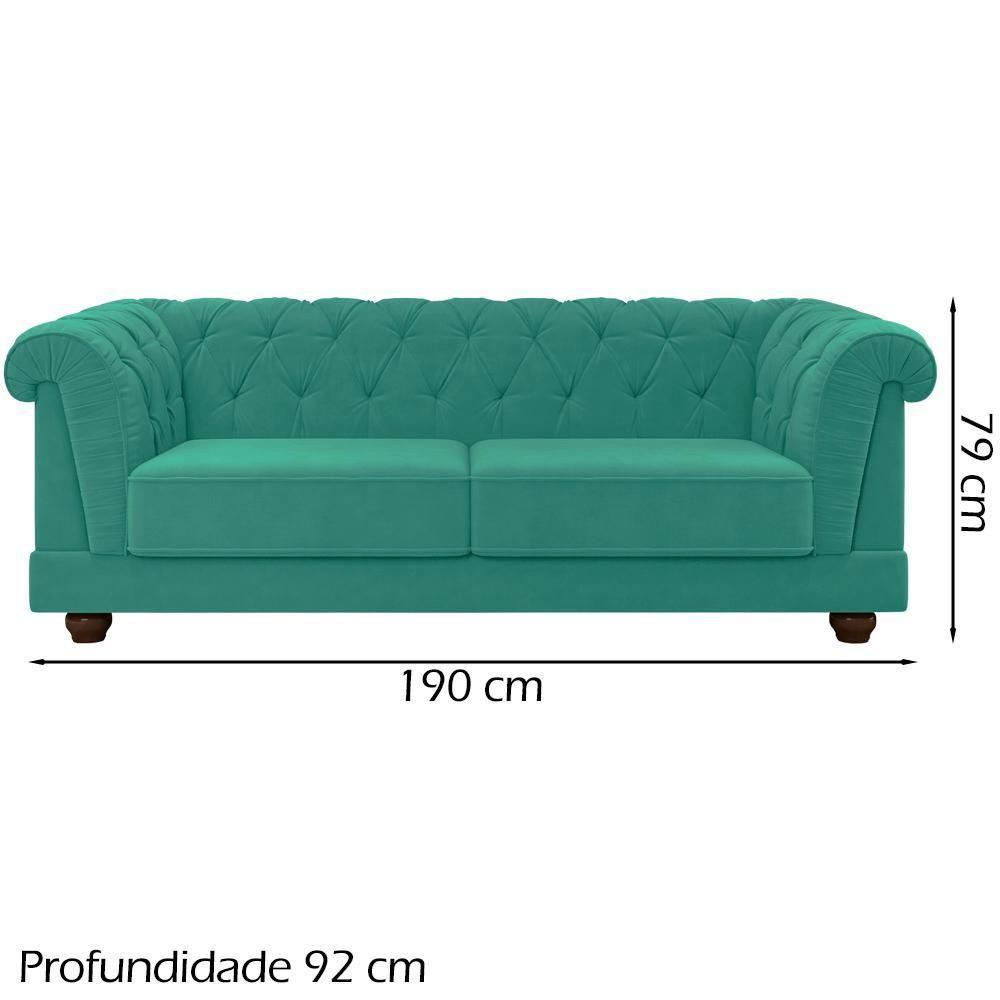 Sofa 2 Lugares 190 Cm Ponteio Veludo Sl 946 Moll Sl 946 - 6