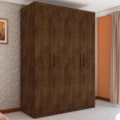 Guarda Roupa Casal Vila Serena 4 Portas de Bater 3 Gavetas MDP Malbec Framar