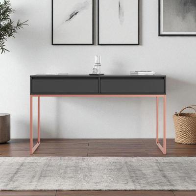 Aparador Alba Industrial 2 Gavetas MDP 110CM Preto Plata Móveis