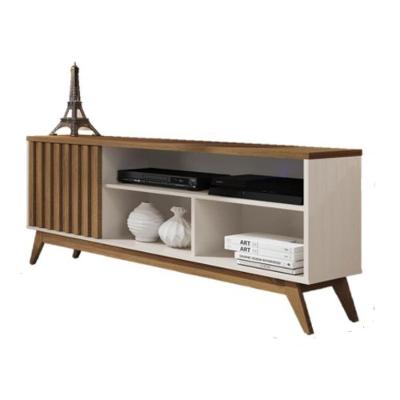 Rack para TV Rack Alkaid 1 Porta Ripado Off White Freijo MDP Germai Móveis