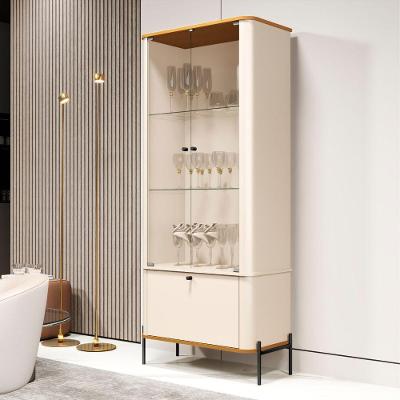 Cristaleira Casa Azzur 2 Portas 2 Prateleiras MDF Off White Nature Bechara Móveis