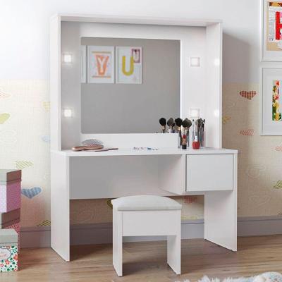 Penteadeira Isla Infantil sem Gavetas com LED MDF-MDP Branco OFT Móveis