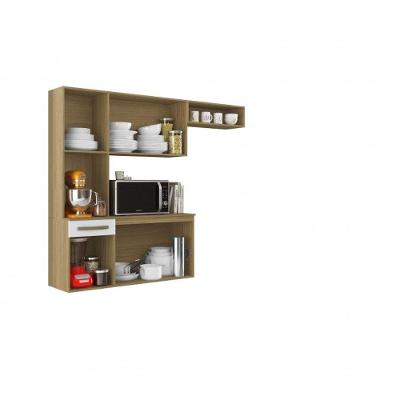 Cozinha Compacta Carol 6 Portas 1 Gaveta MDP 163CM Atacama e Branco