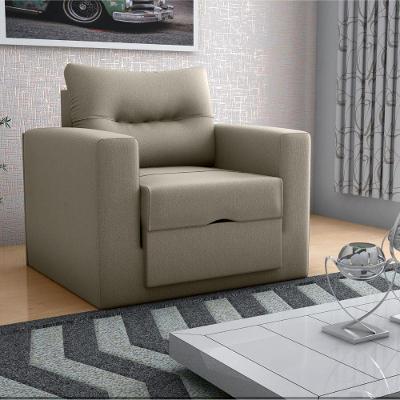 Sofá Cama Luca 1 Lugar 93CM Cappuccino Suede Marrom Matrix