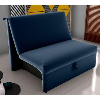 Sofá Cama Estilo Nobre 2 Lugares 113CM Azul Veludo Matrix 110kg