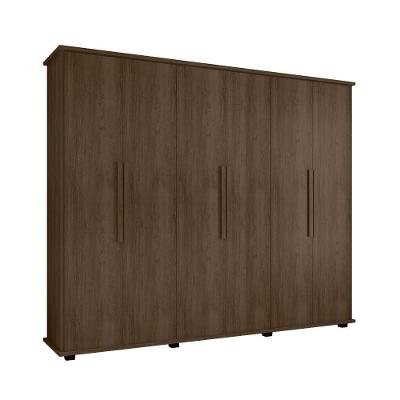 Guarda Roupa Casal Sirius 6 Portas 4 Gavetas MDF MDP Freijó RV Móveis