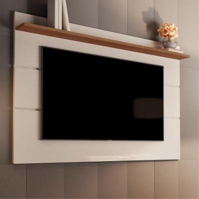 Painel para TV Brisa Alta 160CM MDP com Prateleira Off White Germai Móveis