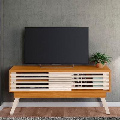 Rack Bancada Frizz 1.5 para TV 65 Cinamomo Off White MDP com Porta de Correr Casah