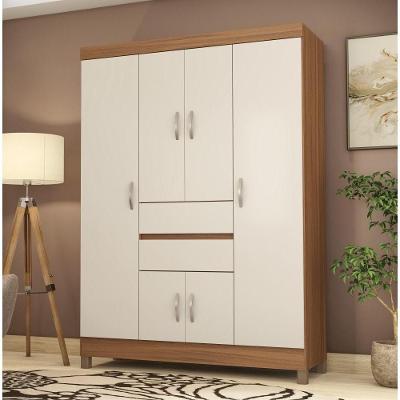Guarda Roupa Casal Bruma Nobre 6 Portas 2 Gavetas MDP Amendola Off White Demóbile