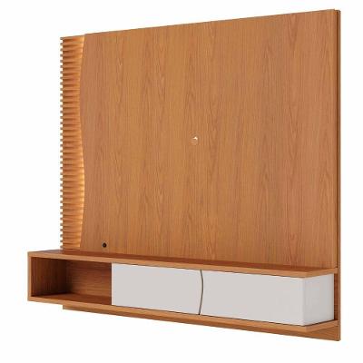 Conjunto de Sala Home Lume Nobre Freijó Off White para TV 65 Polegadas com Iluminação LED Colibri