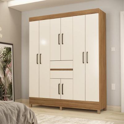 Guarda Roupa Casal Bianca 8 Portas 2 Gavetas MDP Amendola Off White Demóbile
