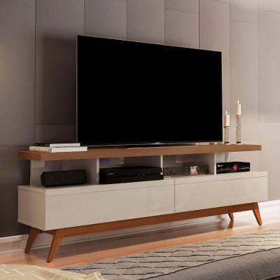 Rack para TV Cairo 55 Polegadas 160CM MDP MDF Freijó Off White Germai Móveis