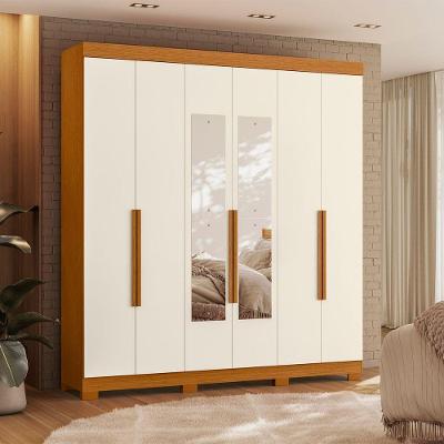 Guarda Roupa Casal Casa Nobile 6 Portas 3 Gavetas MDP Cinamomo-Off White Albatroz Móveis