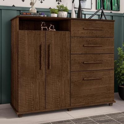 Cômoda Casa Azzur 2 Portas 4 Gavetas MDP Malbec 136CM Framar