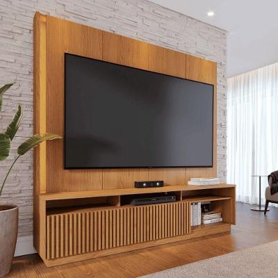 Home Vila Serena para TV 75" MDF MDP com Porta Nicho Prateleira Freijó Colibri Móveis
