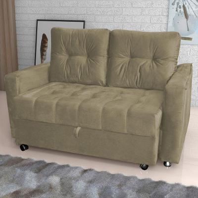 Sofá Cama Villa Mistral 2 Lugares Retrátil e Reclinável Marrom Veludo Matrix