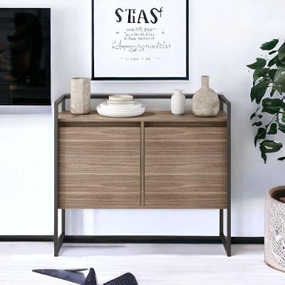 Buffet Villa Aurora Industrial 2 Portas MDP 100,9CM Preto Casah