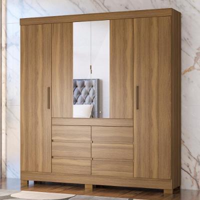Guarda Roupa Casal Prisma 4 Portas 6 Gavetas MDP com Espelho Amendola Demóbile
