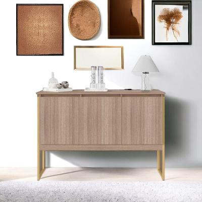 Aparador Buffet Monet Industrial 3 Portas MDF MDP 120CM Montana Dourado