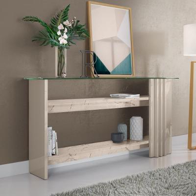 Aparador 2 Prateleiras Ulisses Calacata Off-White sem Porta sem Gavetas MDP 150CM Off White Casah