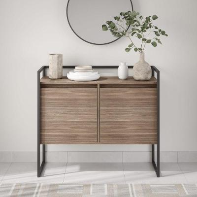 Buffet Verona para Sala Industrial 2 Portas MDP 100,9CM Affara Plata Móveis
