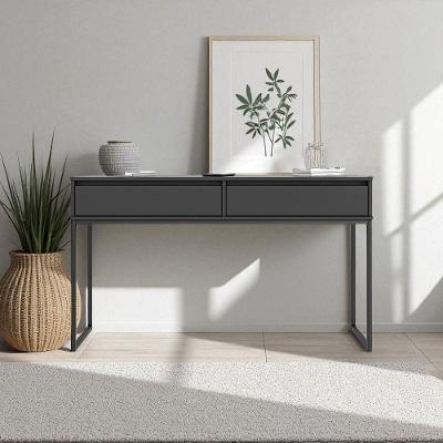Aparador Pluma Industrial 2 Gavetas MDP 110CM Preto Plata Móveis