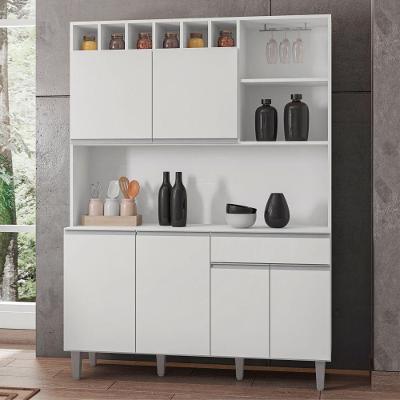 Armário de Cozinha Completo Delara 6 Portas 1 Gaveta Branco AJL Móveis