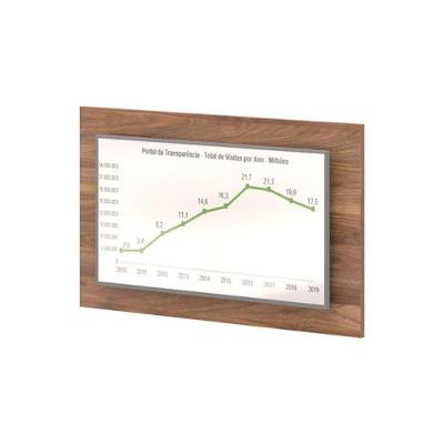 Painel para TV Ícone 40 Polegadas 110CM MDP Noce Preto Plata Móveis