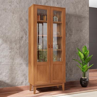 Cristaleira Retrô Classic 2 Portas 4 Prateleiras MDF MDP Cedro Casa D Móveis