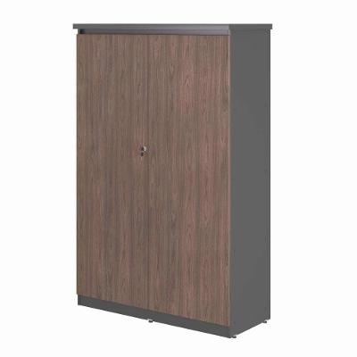 Armário Alto Bosque Califórnia 2 Portas 3 Prateleiras MDP 105CM Freijó Preto