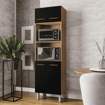 Armário de Cozinha Paneleiro Solar 4 Portas 2 Nichos MDP 60CM Marrom