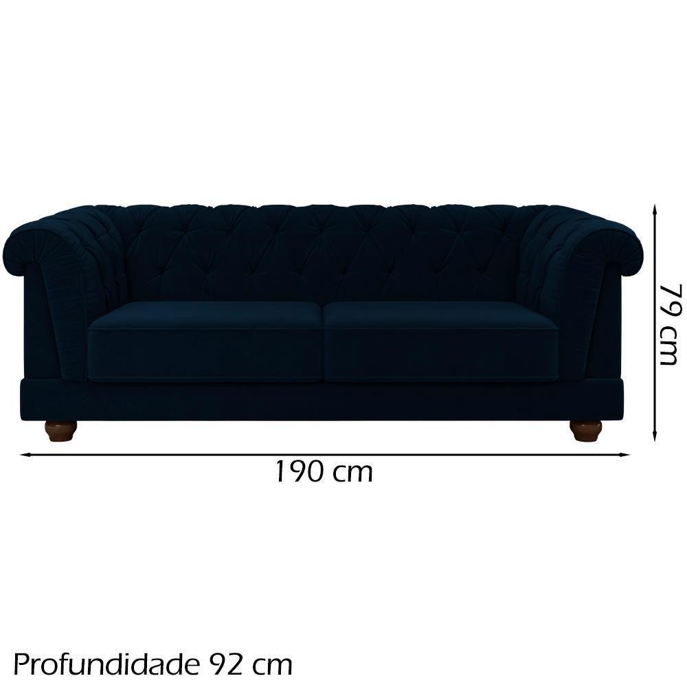 Sofa 2 Lugares 190 Cm Ponteio Veludo Sl 948 Moll Sl 948 - 5
