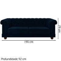 Sofa 2 Lugares 190 Cm Ponteio Veludo Sl 948 Moll Sl 948 - 5