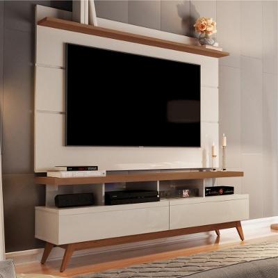 Home para TV Porto Nobre para TV 60 Polegadas 160CM MDP Off White Freijó Germai Móveis