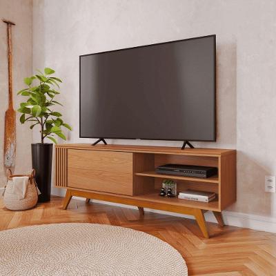 Rack para TV Brisa 60 Polegadas 160CM MDP MDF com Porta Nicho Freijo Colibri Móveis
