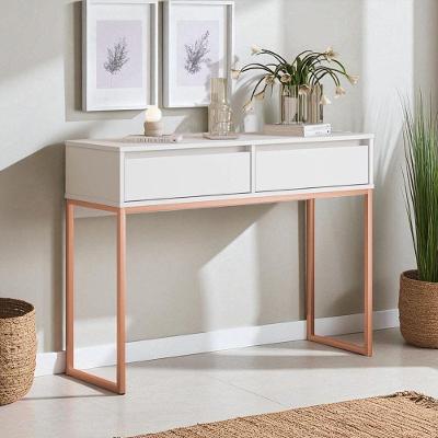 Aparador Buffet Lume Industrial 2 Gavetas MDP 90CM Branco Plata Móveis