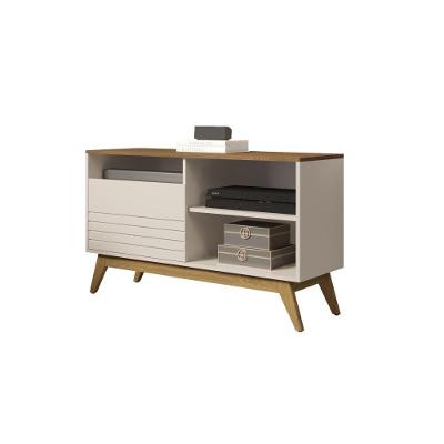 Rack para TV Rack American 1 Porta Off White Freijo 108CM MDP Germai Móveis