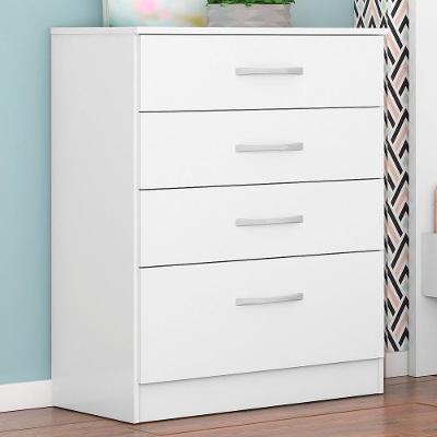 Cômoda Mistral 4 Gavetas MDP Puxador Plástico Branco Demóbile