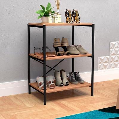 Sapateira Multiuso Belina 3 Prateleiras 60CM MDP Preto Artefamol Móveis
