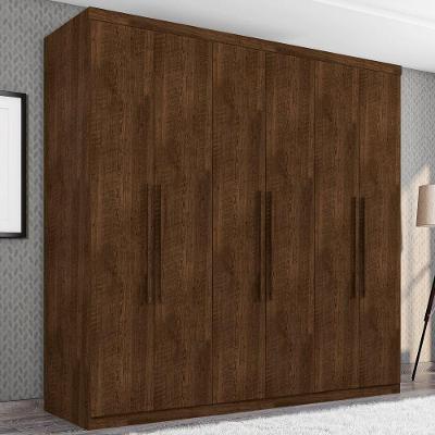 Guarda Roupa Casal Paris 6 Portas de Bater 4 Gavetas MDF Malbec Framar
